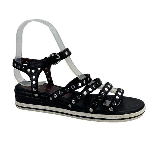 MARC BY MARC JACOBS GENA 5 STRAP LEATHER NAILHEAD STUDDED GLADIATOR SANDALS - Picture 3 of 15